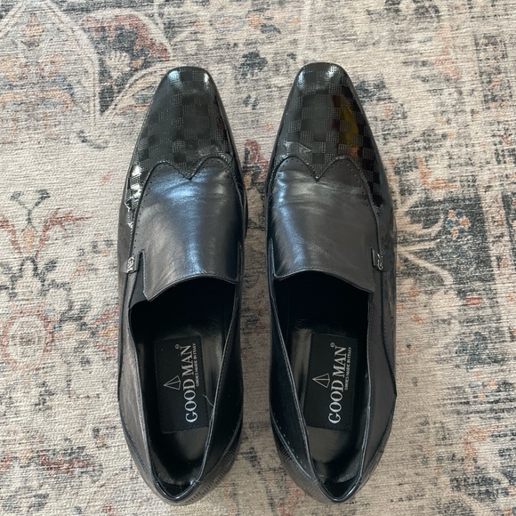 Goodman Italy 35506 Black Leather Loafers‎ Men's Size EU 43 Formal Slip-On Shoes - Picture 6 of 15